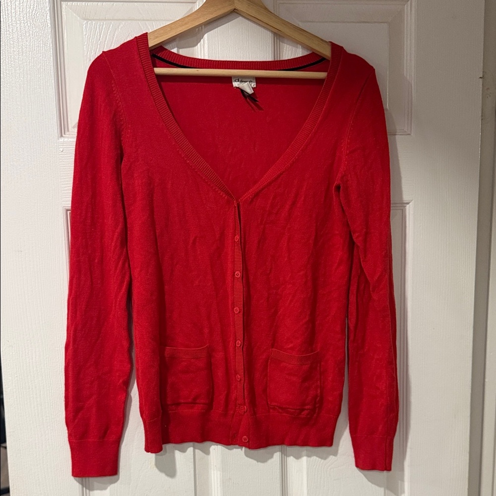Dynamite Bright Red V-Neck Button Cardigan